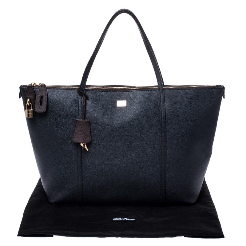 Dolce and Gabbana Dark Blue Leather Miss Escape Tote 6