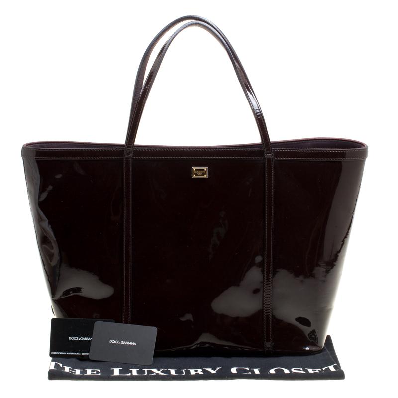 Dolce and Gabbana Dark Brown Patent Leather Miss Escape Tote 3