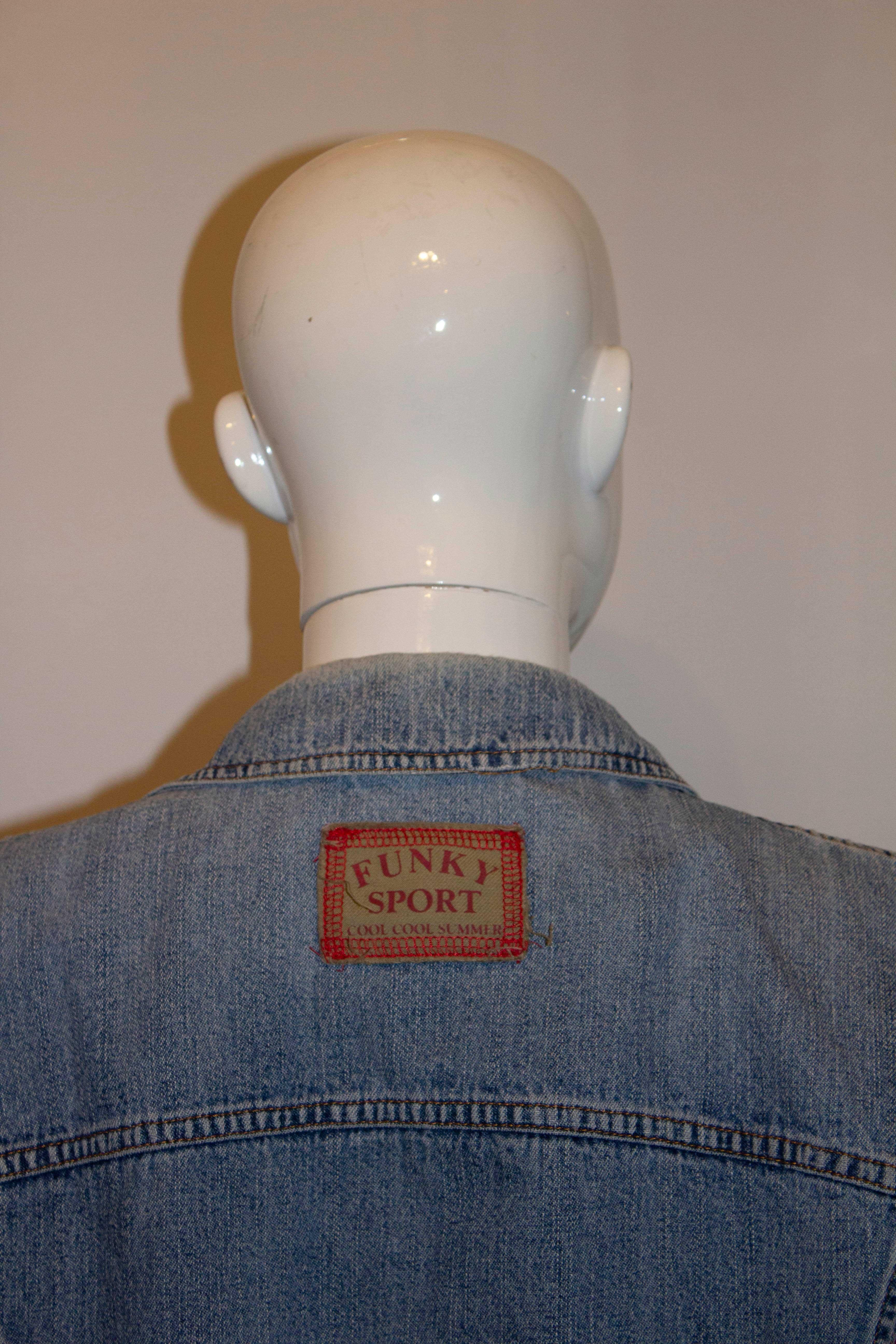 Dolce  and  Gabbana Denim Jacket with Fabric Sleaves In Good Condition In London, GB