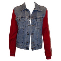 Dolce  and  Gabbana Denim Jacket with Fabric Sleaves