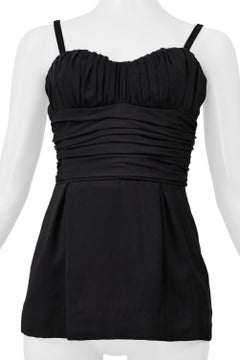 Dolce And Gabbana D&G Black Pleated Corset Top With  White Back