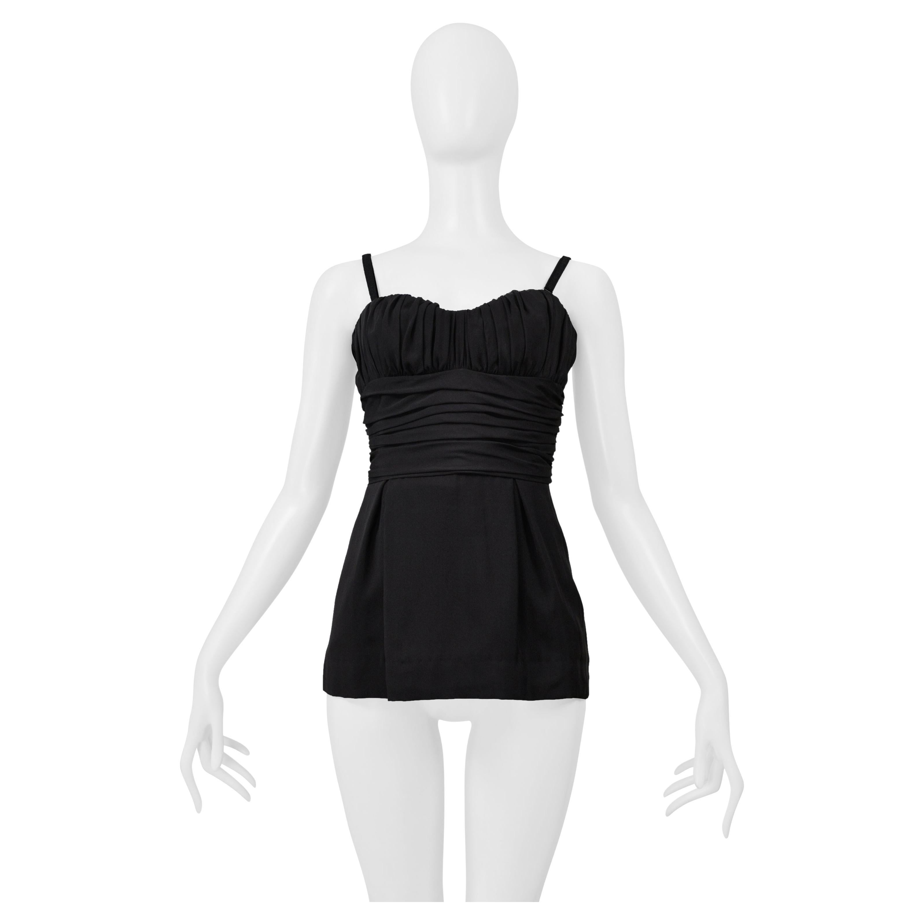 Dolce & Gabbana D&G by DOLCE & GABBANA Top corseté plissé noir avec  Dos blanc en vente