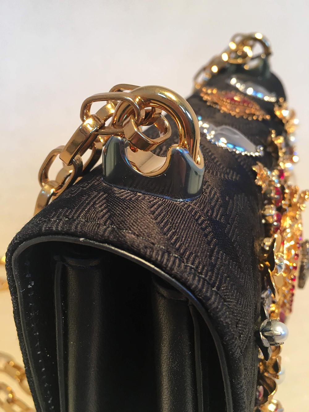 Dolce and Gabbana DG Girls Brocade Hearts Embellished Handbag 5