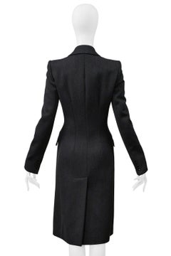 Dolce And Gabbana D&G Grey Wool Double Breasted Overcoat