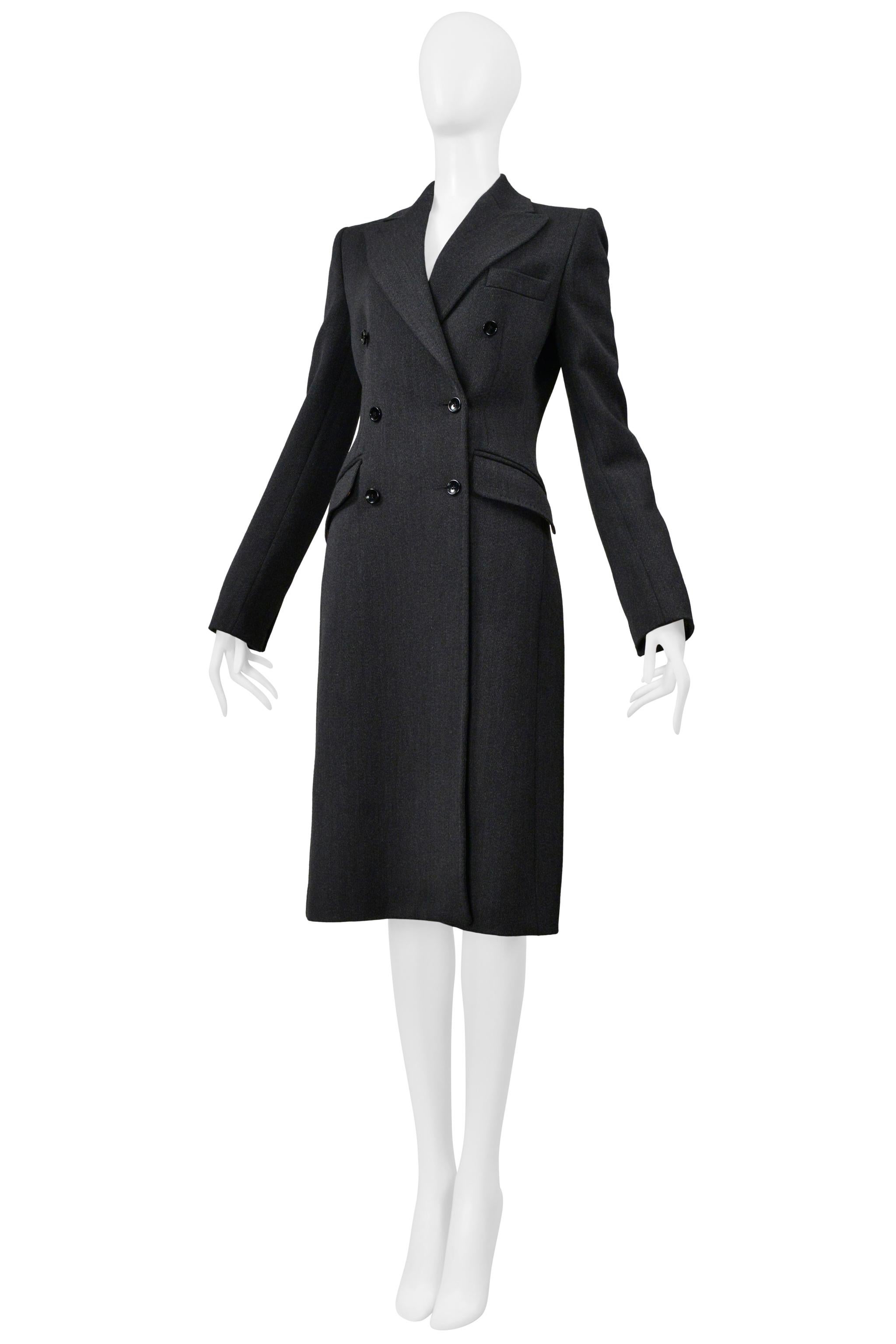 Dolce And Gabbana D&G Grey Wool Double Breasted Overcoat im Angebot 1