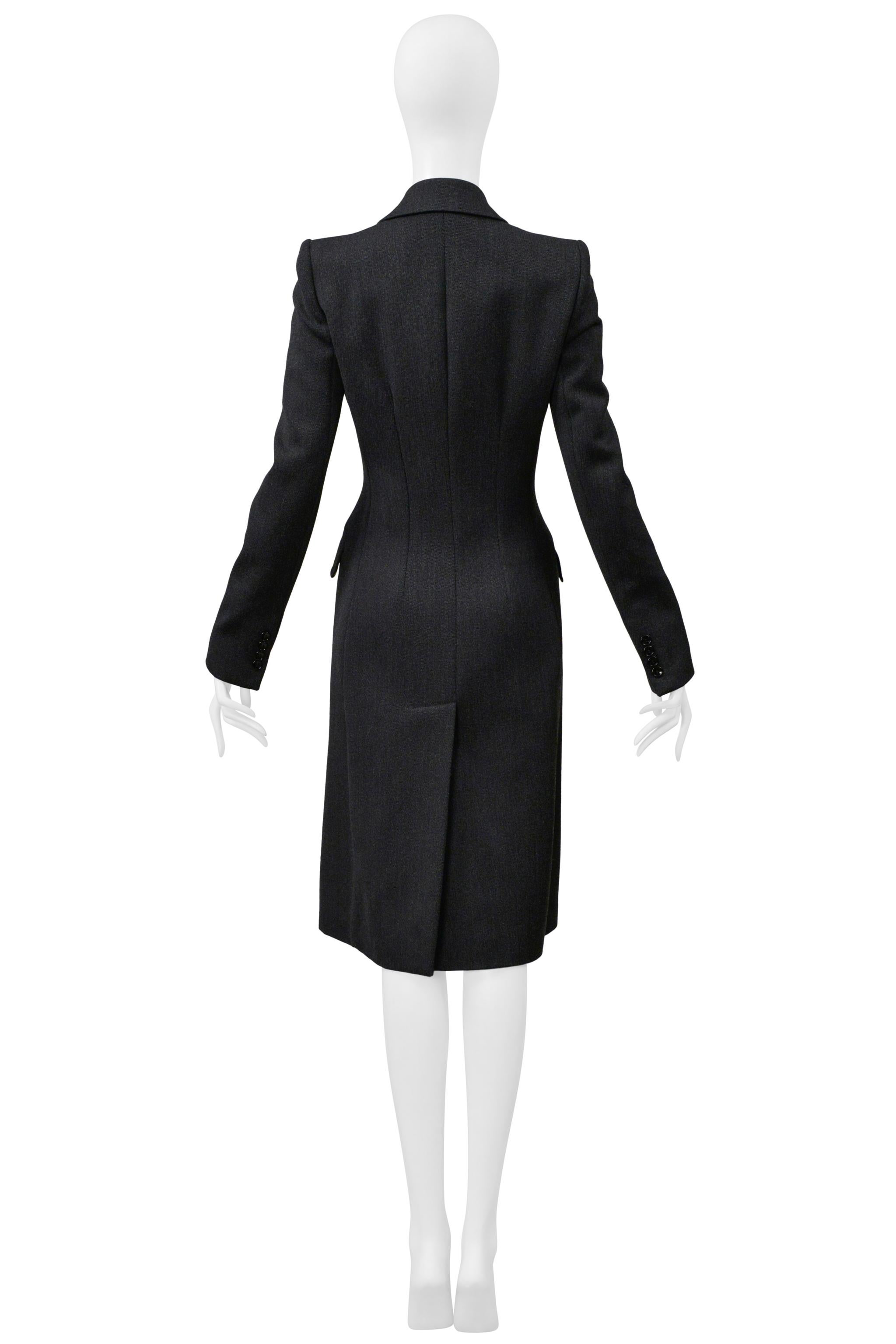 Dolce And Gabbana D&G Grey Wool Double Breasted Overcoat im Angebot 3