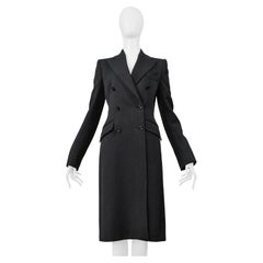 Dolce And Gabbana D&G Grey Wool Double Breasted Overcoat