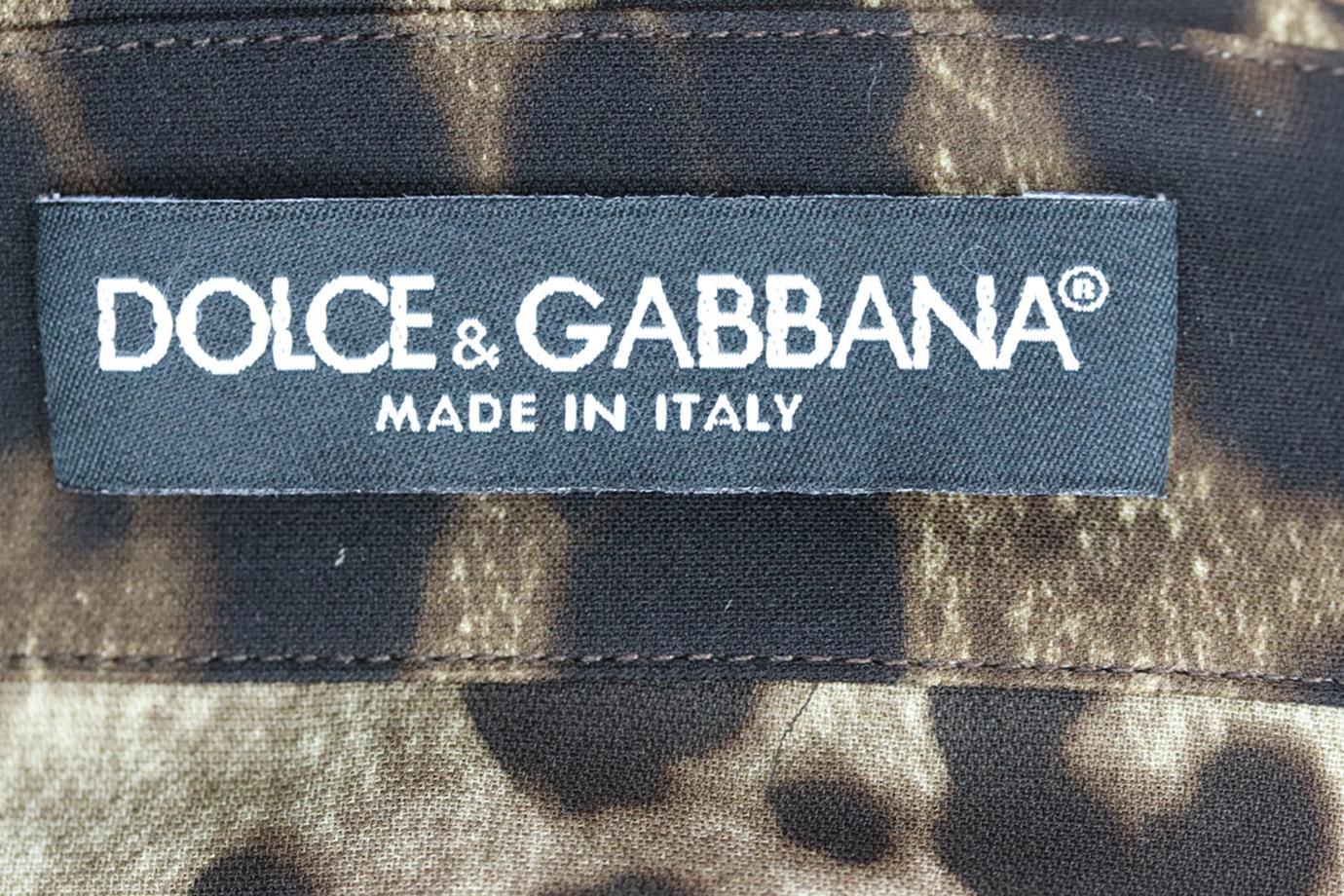 Dolce & Gabbana Diva Camisa de mezcla de seda con estampado de leopardo IT 52 UK 20 en Excelente Estado en London, GB