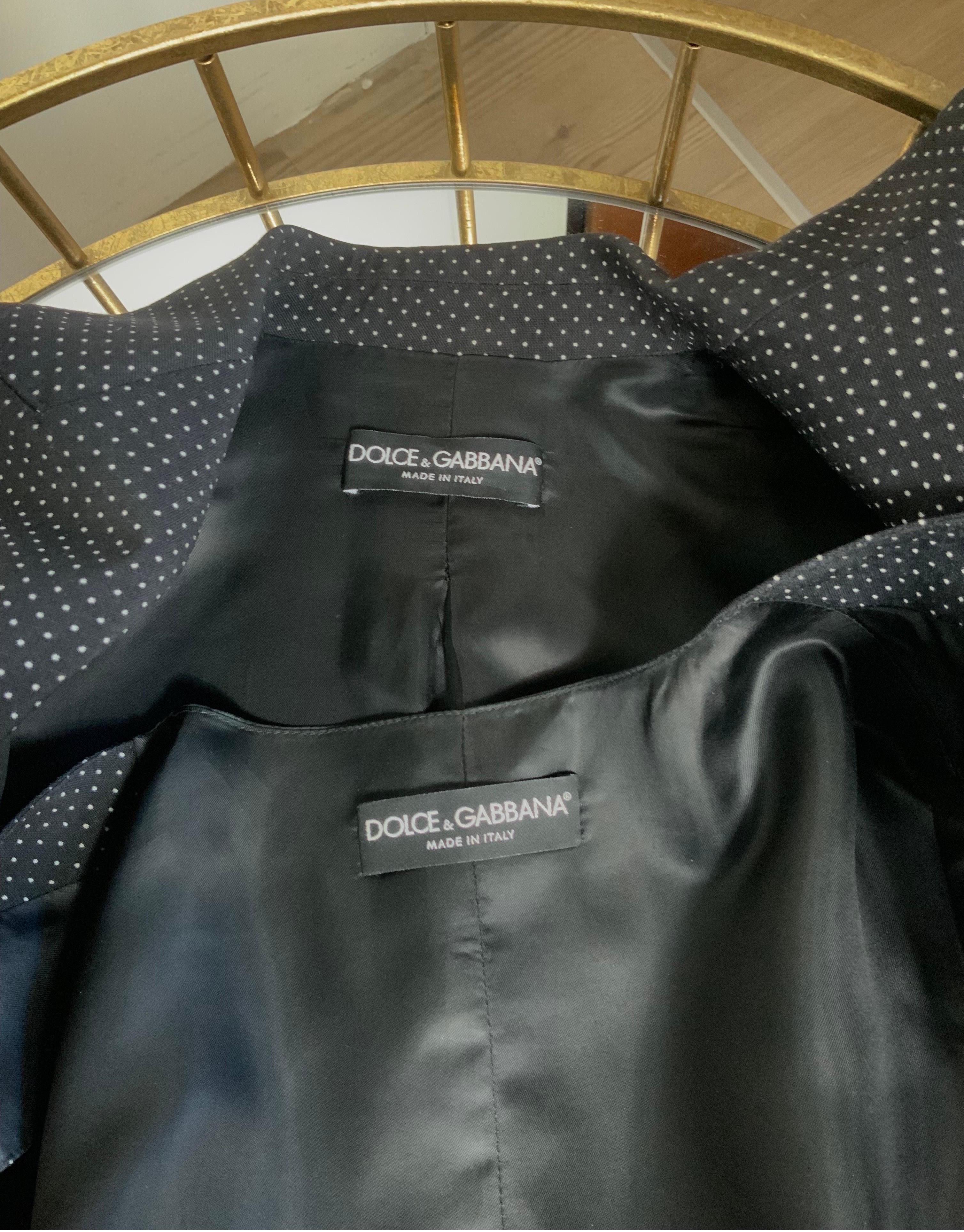 Dolce and Gabbana dots jacket + vest set. For Sale 2