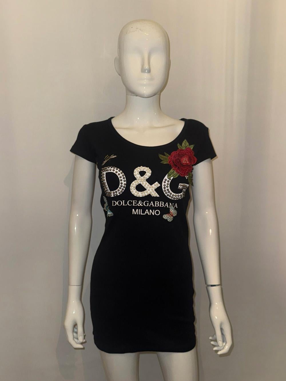Nero Dolce & Gabbana - T shirt impreziosita in vendita
