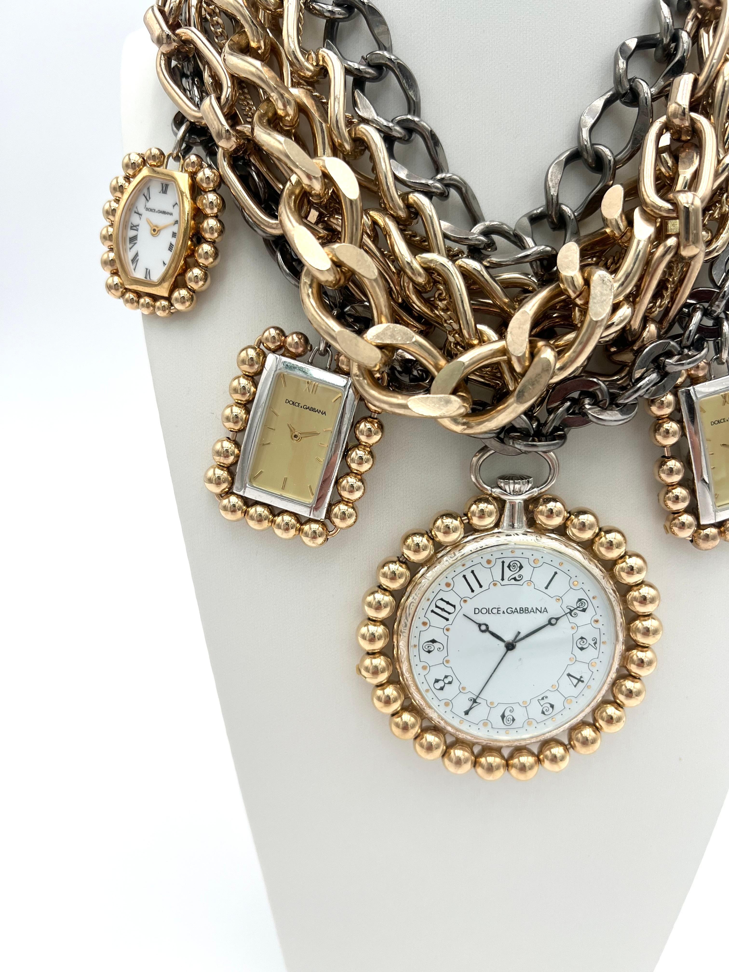 Women's or Men's Dolce and Gabbana Fall/Winter 2009 Runway Watch Jewelry Necklace For Sale