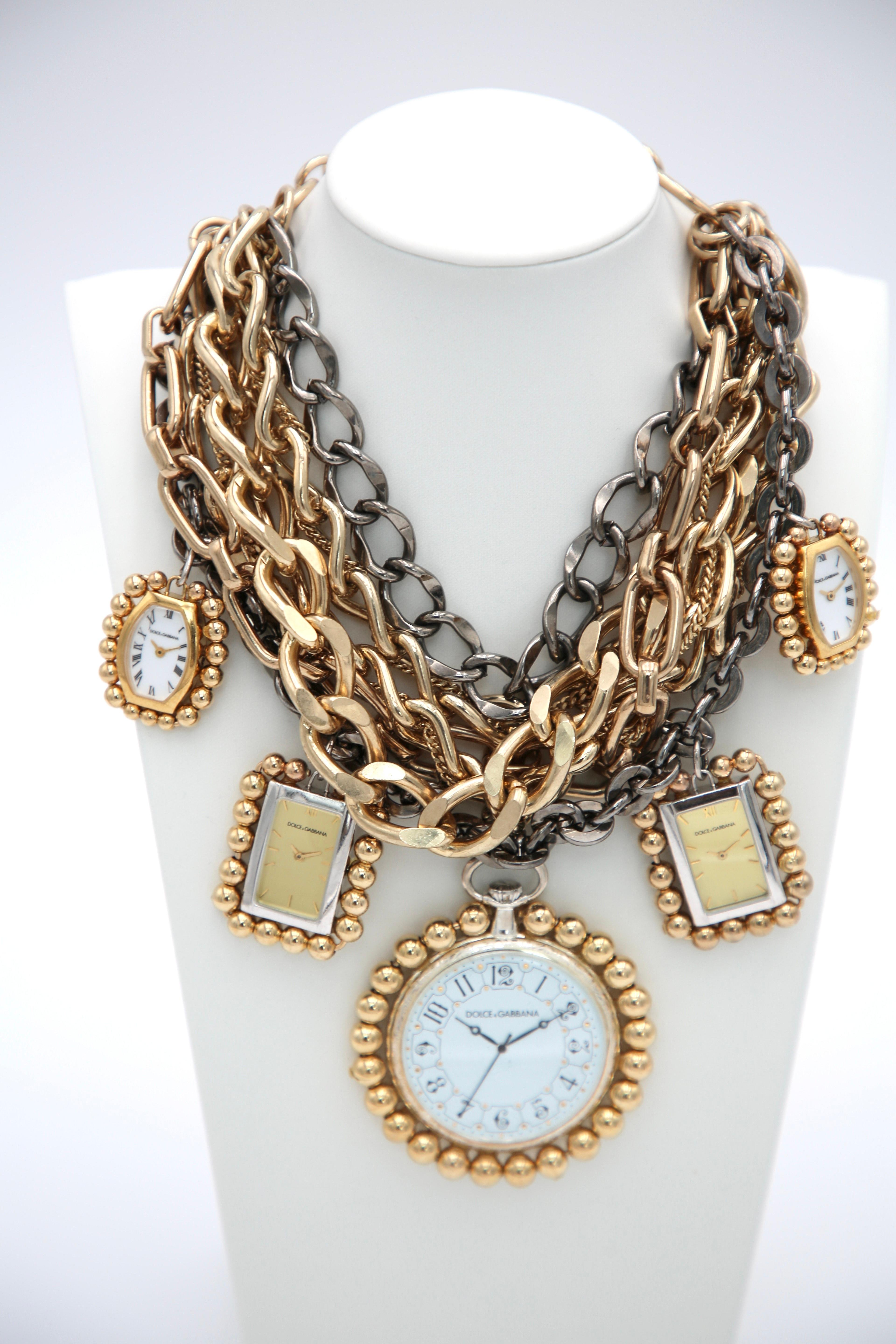 Dolce and Gabbana Fall/Winter 2009 Runway Watch Jewelry Necklace For Sale 1