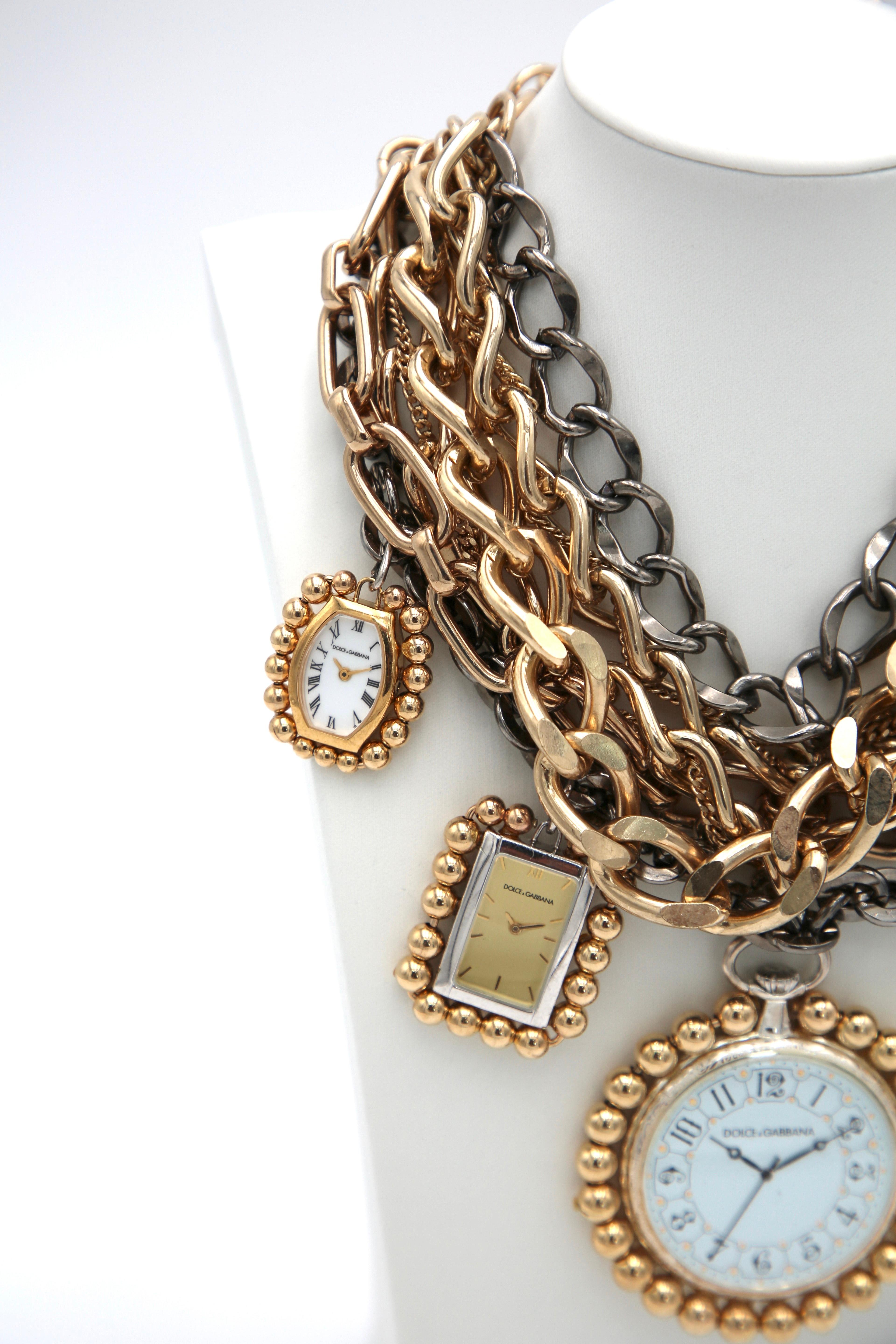 Dolce and Gabbana Fall/Winter 2009 Runway Watch Jewelry Necklace For Sale 3