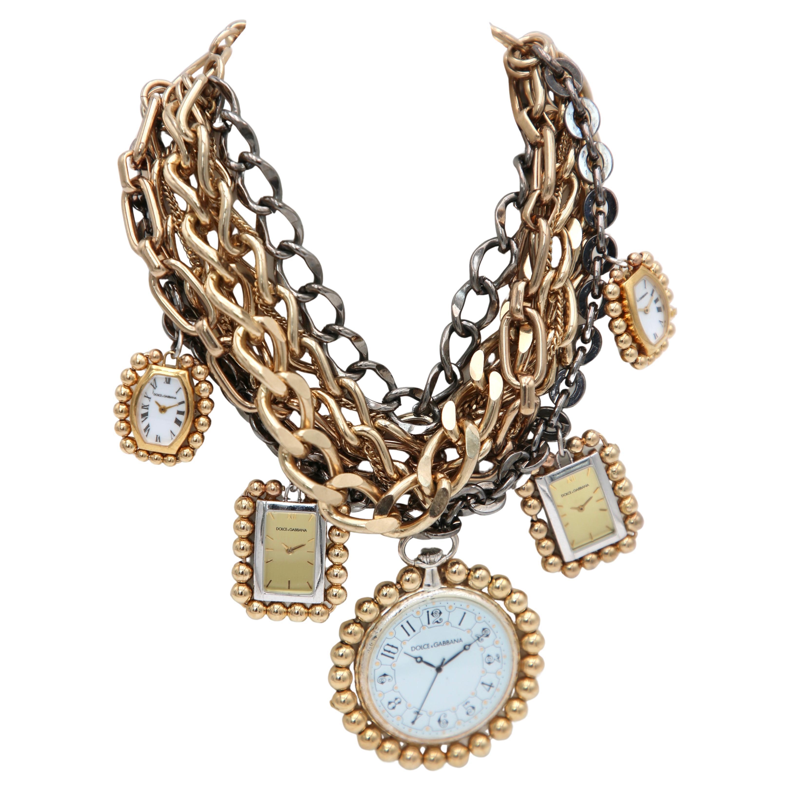 Dolce and Gabbana Fall/Winter 2009 Runway Watch Jewelry Necklace For Sale