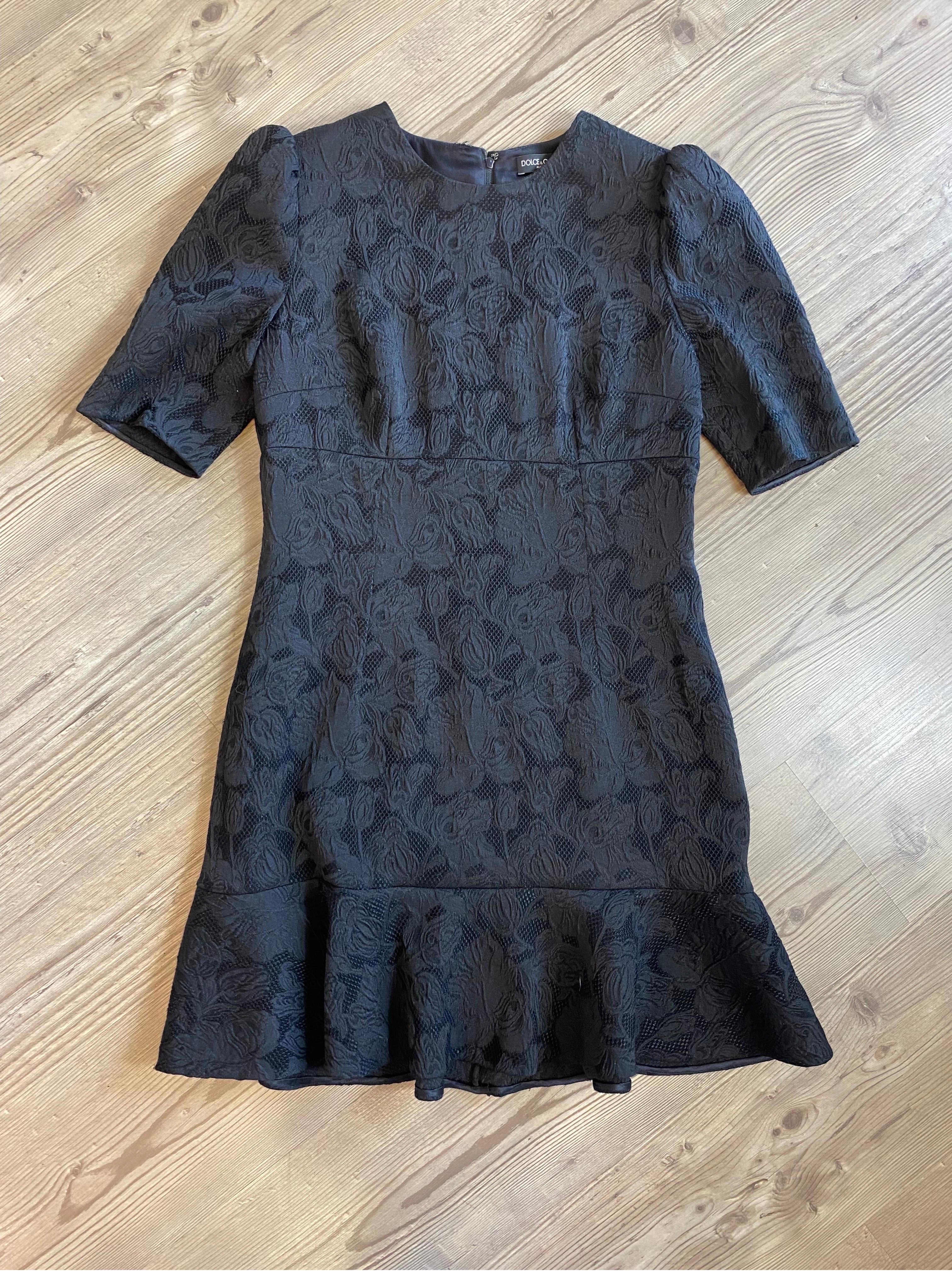 Dolce and Gabbana floral brocade mini flare dress 1