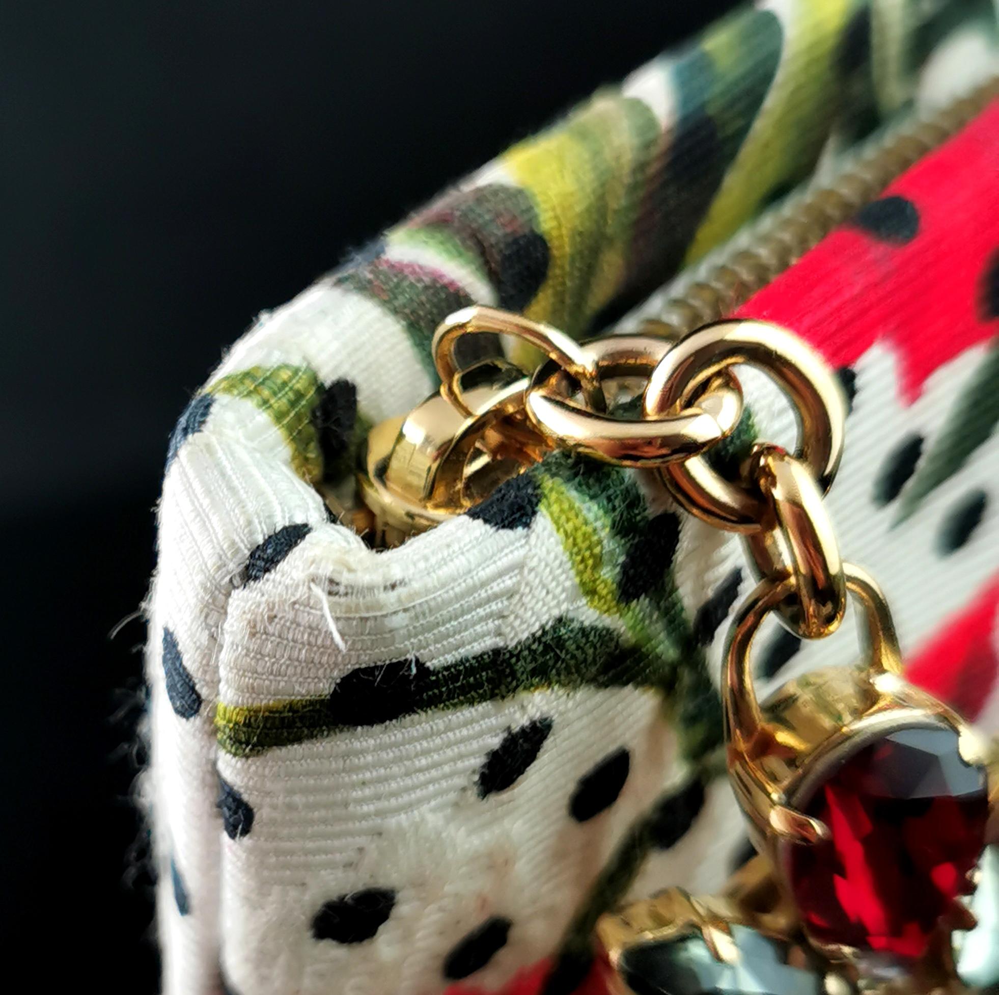 Dolce and Gabbana floral clutch purse, Carnation and Polka dot For Sale 11