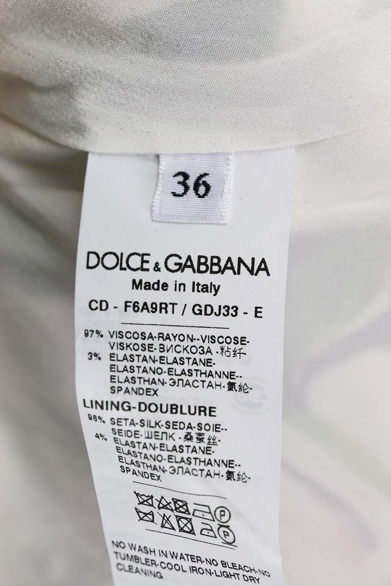 Dolce And Gabbana Floral Print Stretch Crepe Mini Dress IT 36 UK 4 For ...