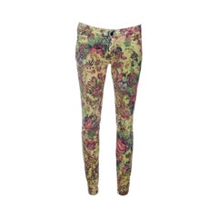 Dolce and Gabbana Floral Printed Corduroy Skinny Pretty Pants S