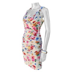 Dolce And Gabbana Floral Silk Iconic “Ruched" Dress Celebrity Owned Size EU 42/6