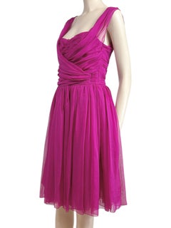 Dolce and Gabbana fuchsia silk crepe dress