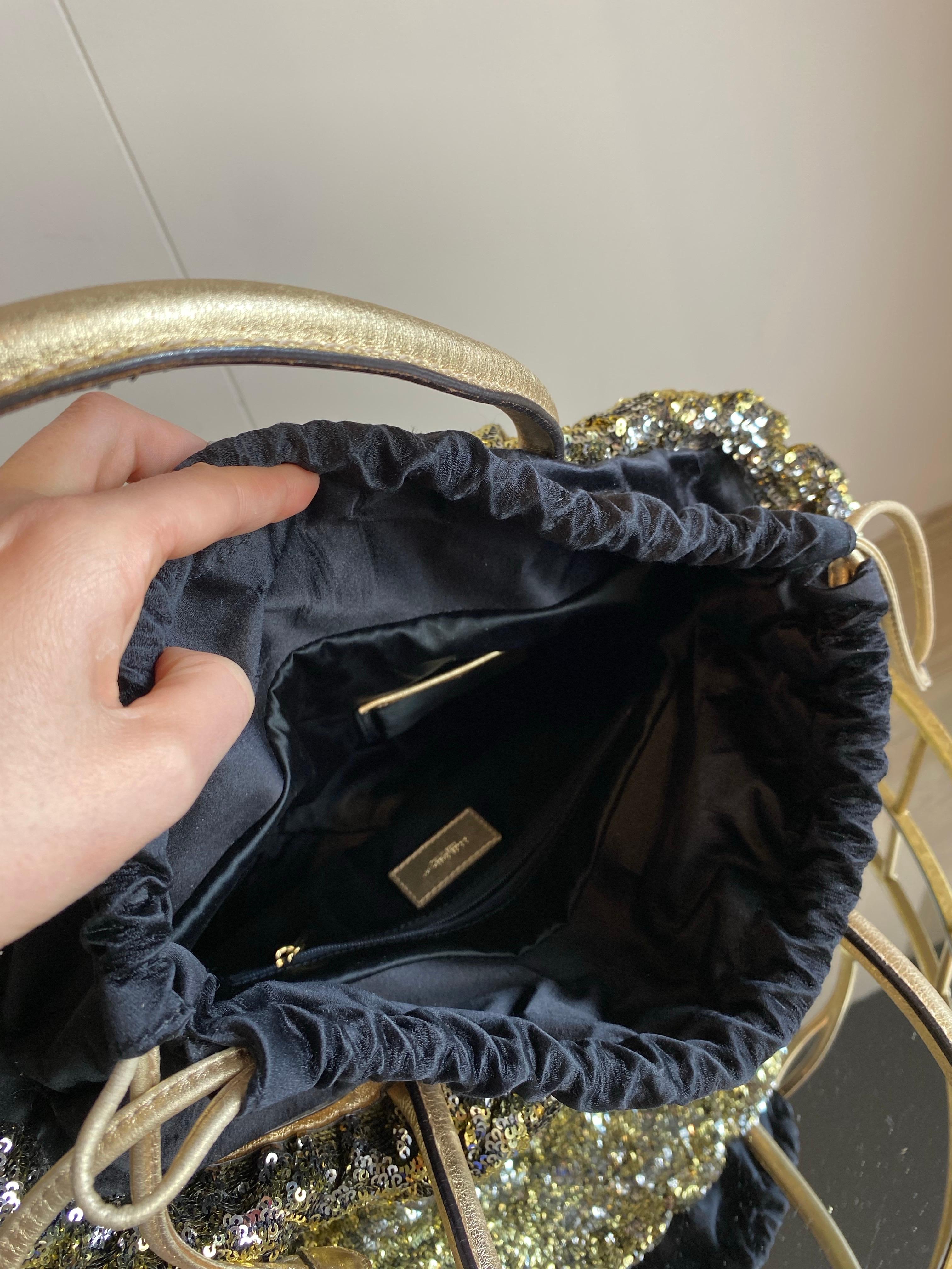Dolce and Gabbana gold and silver sequins bag For Sale 1