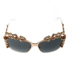 Dolce and Gabbana Gold/Black DG2121 Baroque Butterfly Sunglasses