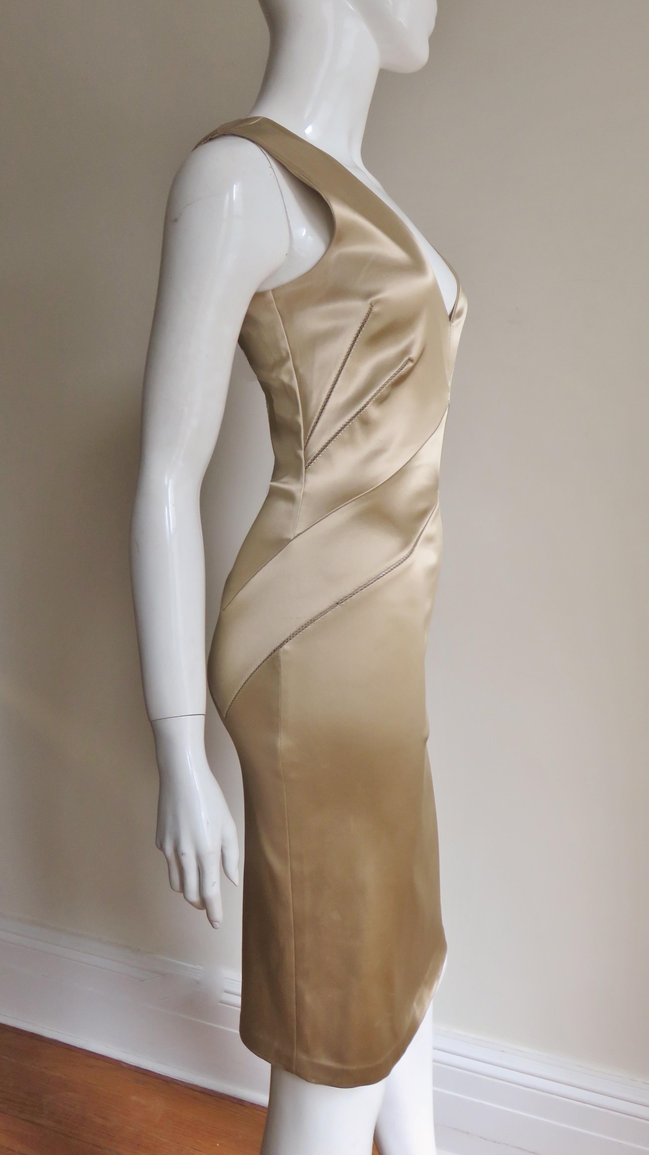 Dolce and Gabbana Gold Seamed Dress 2