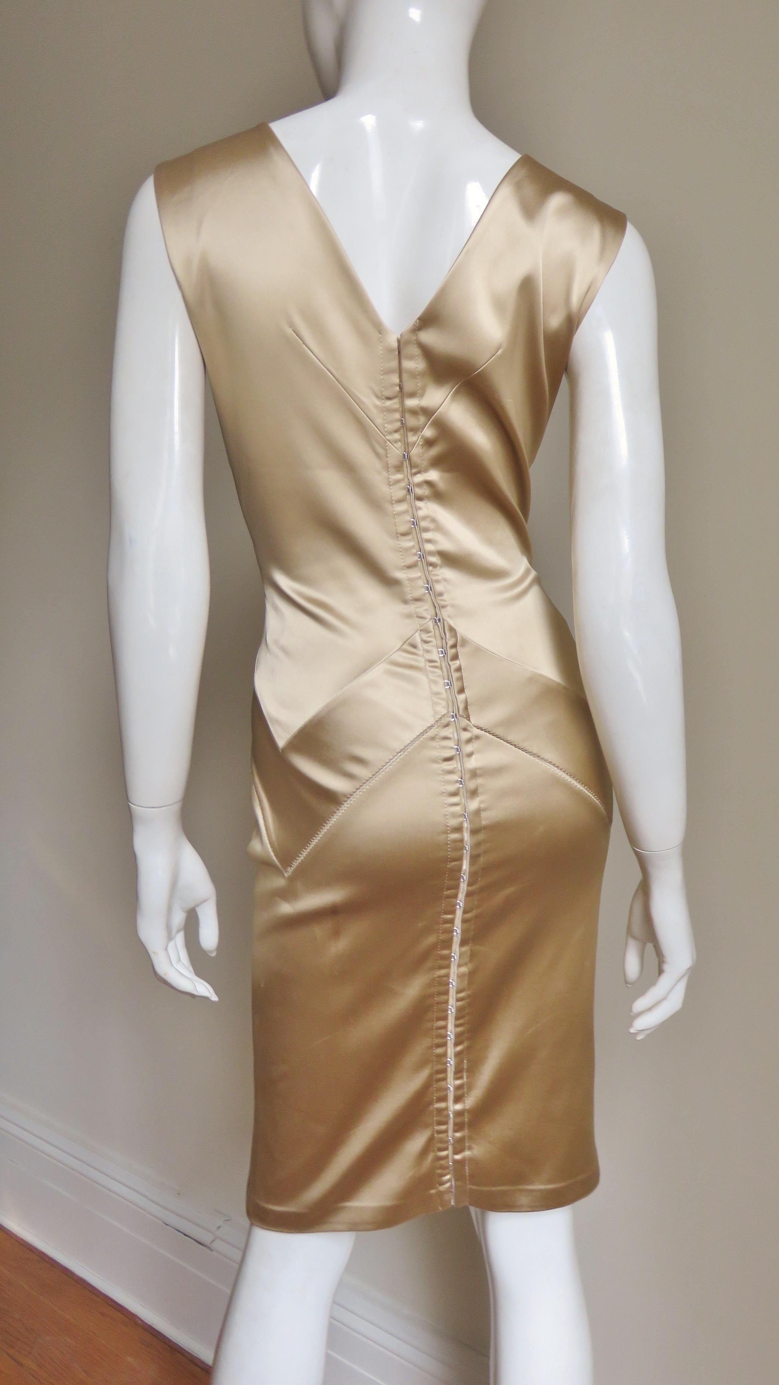 Dolce and Gabbana Gold Seamed Dress 3