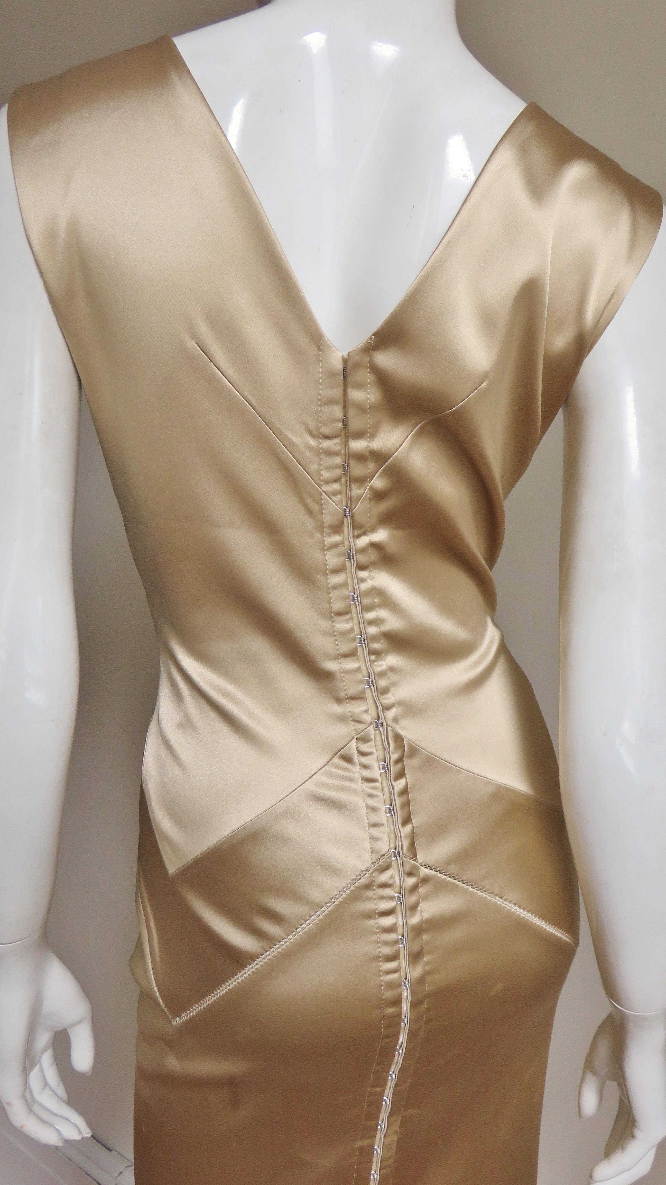 Dolce and Gabbana Gold Seamed Dress 5