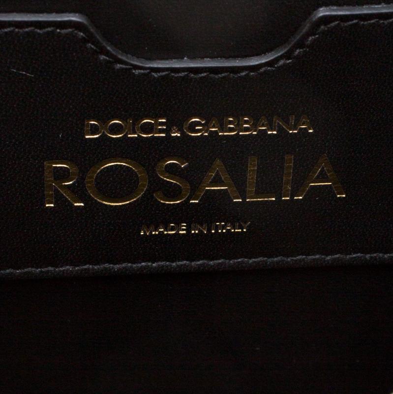 Dolce and Gabbana Gold Embellished Leather Rosalia Tote 6