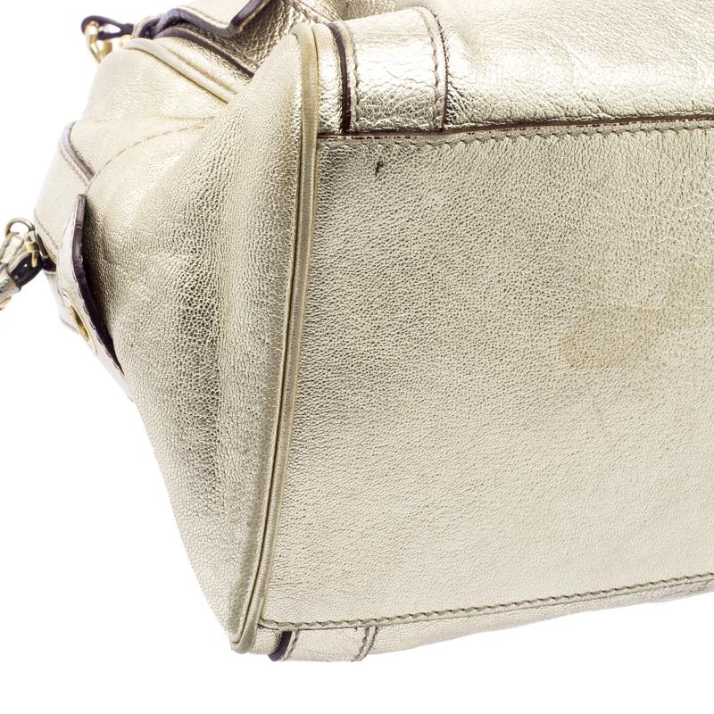 Dolce and Gabbana Gold Leather Miss Easy Way Boston Bag 5