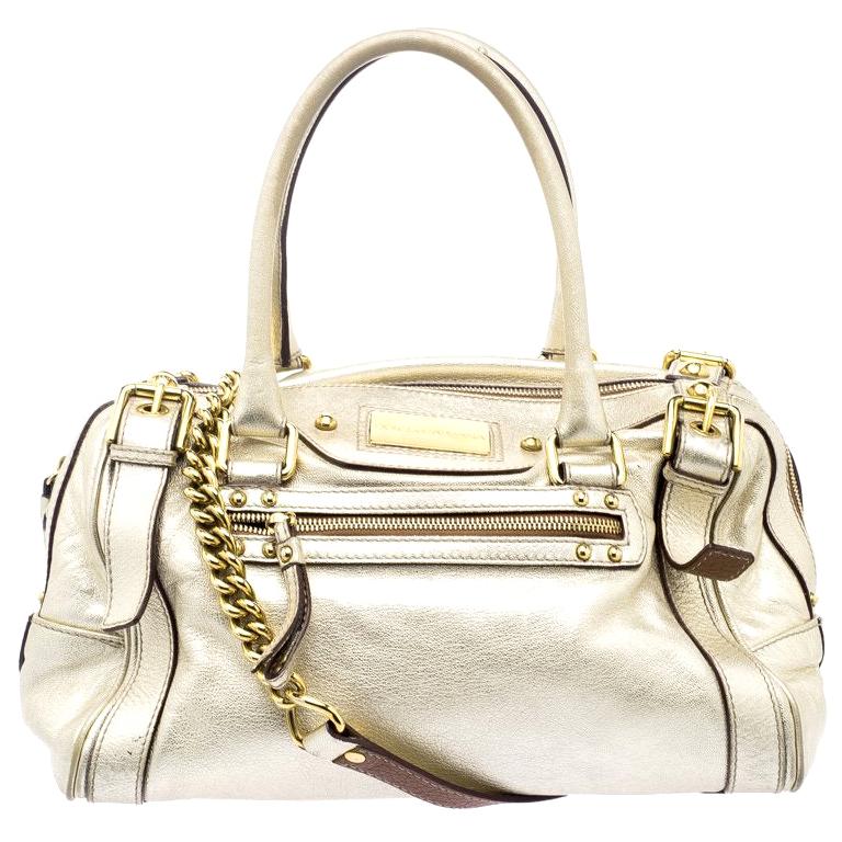 Dolce and Gabbana Gold Leather Miss Easy Way Boston Bag