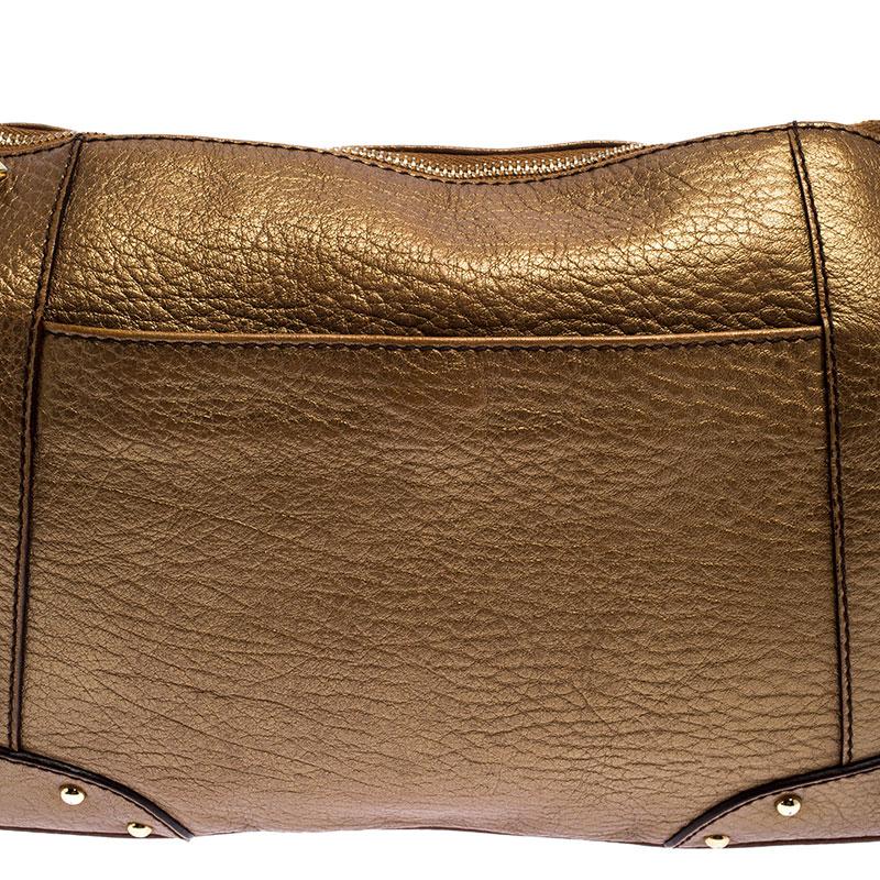 Women's Dolce and Gabbana Gold Leather Shoulder Bag