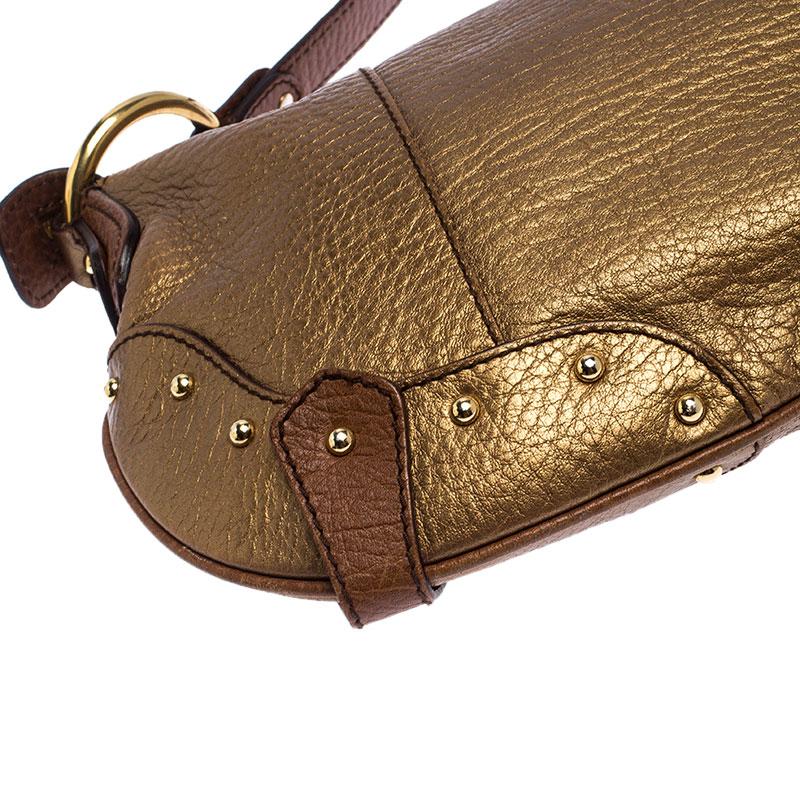 Dolce and Gabbana Gold Leather Shoulder Bag 2