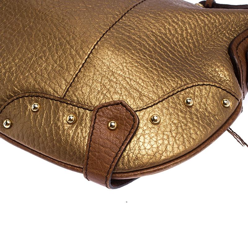 Dolce and Gabbana Gold Leather Shoulder Bag 3