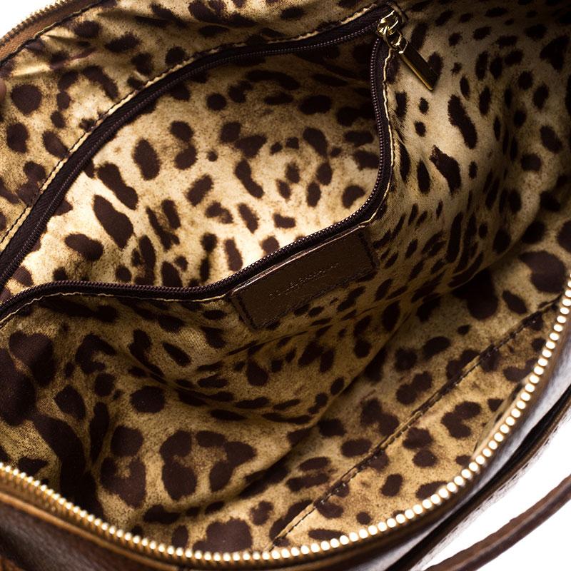 Dolce and Gabbana Gold Leather Shoulder Bag 4