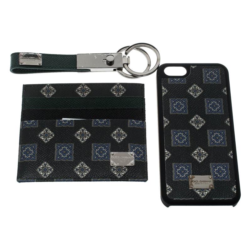 Dolce and Gabbana Green Gift Box Set (Card Holder, iPhone 5 Case and Key Holder)