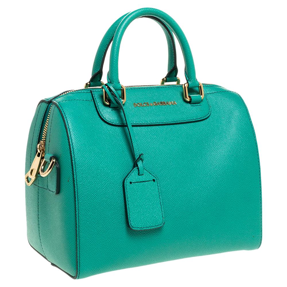 Women's Dolce and Gabbana Green Leather Boston Bag
