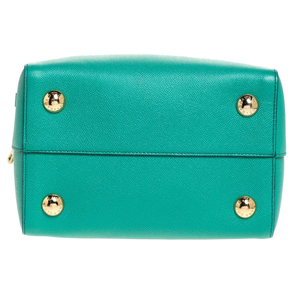 Dolce and Gabbana Green Leather Boston Bag 1