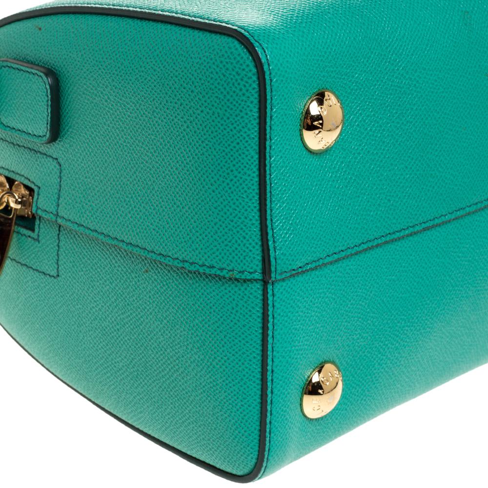 Dolce and Gabbana Green Leather Boston Bag 2