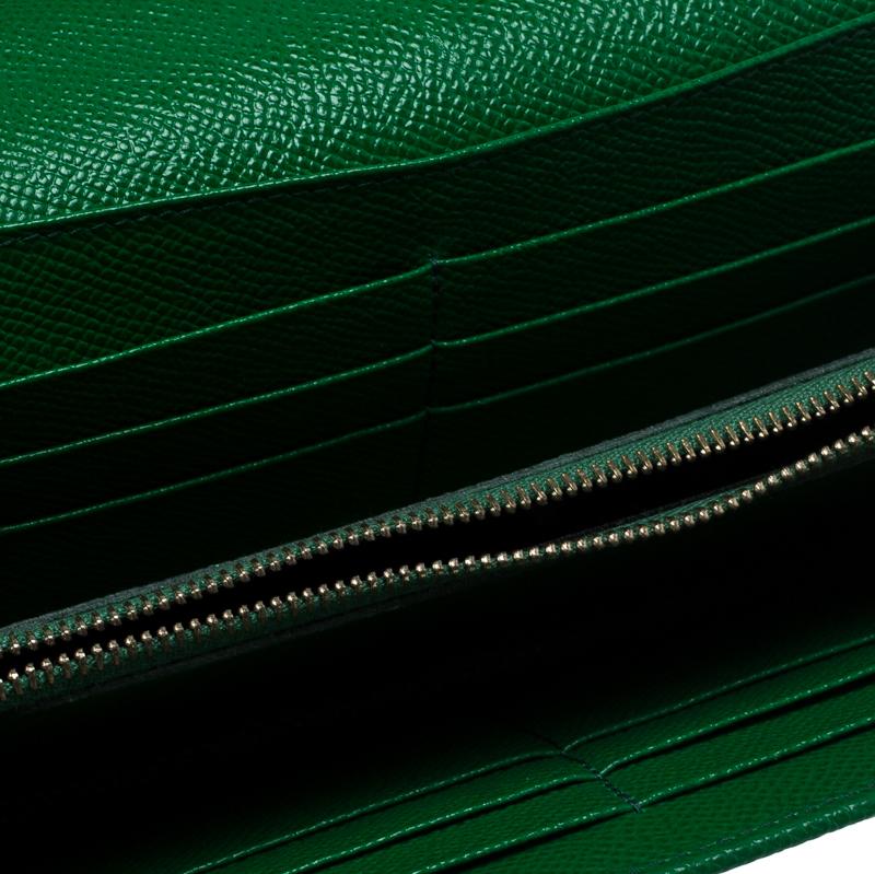 Dolce and Gabbana Green Leather Sicily Wallet on Chain 3