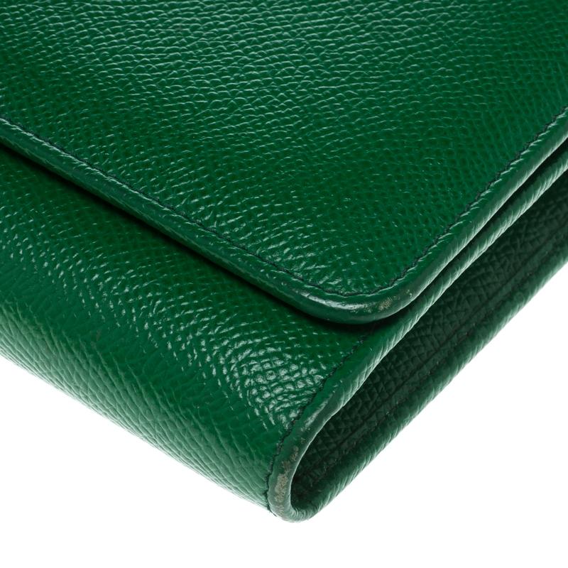 Dolce and Gabbana Green Leather Sicily Wallet on Chain at 1stDibs