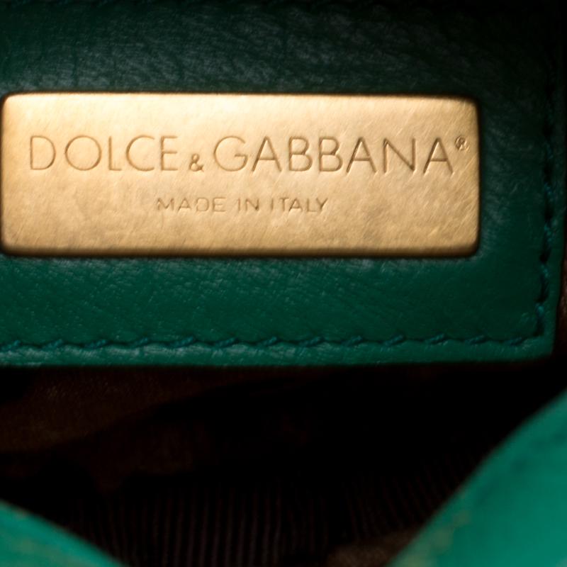 Dolce and Gabbana Green Leather Small Charm Miss Glam Crossbody Bag 6