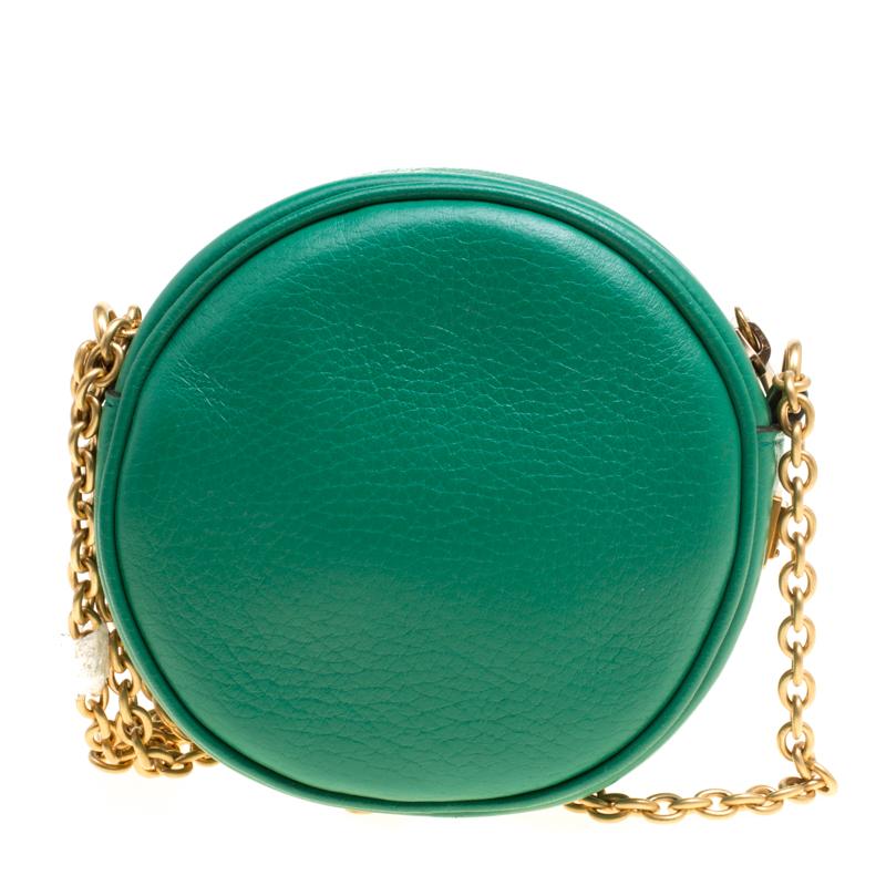 Dolce and Gabbana Green Leather Small Charm Miss Glam Crossbody Bag (Grün)