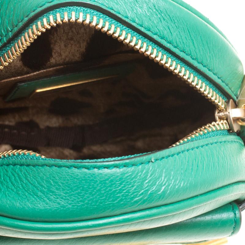 Dolce and Gabbana Green Leather Small Charm Miss Glam Crossbody Bag 2