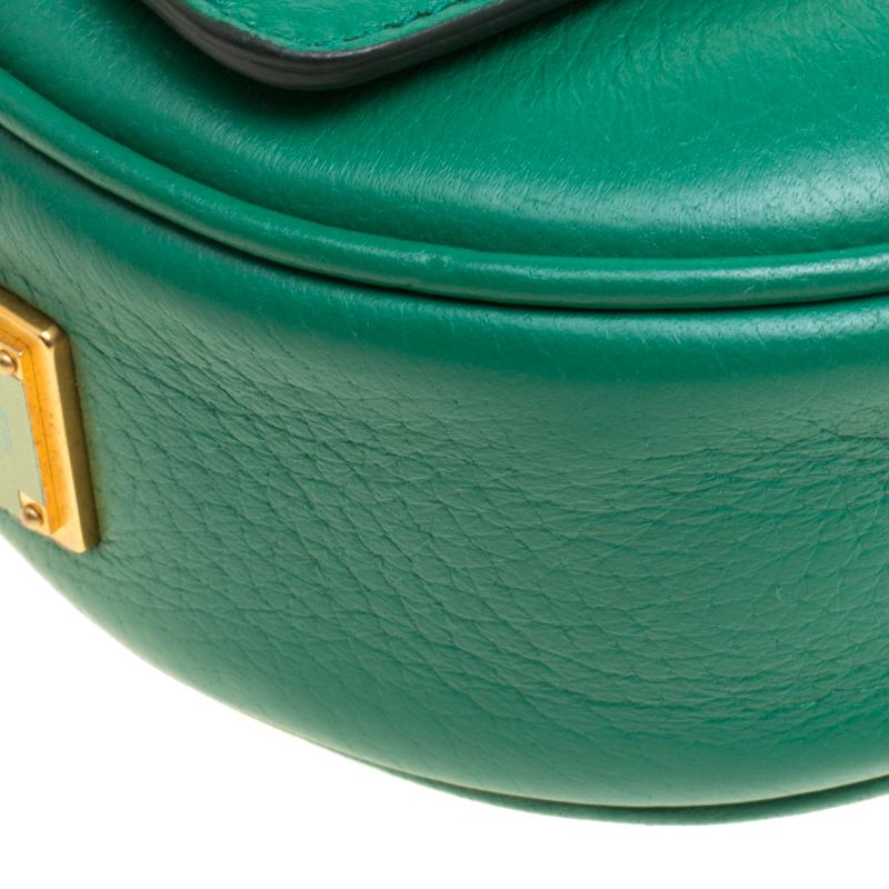 Dolce and Gabbana Green Leather Small Charm Miss Glam Crossbody Bag 3