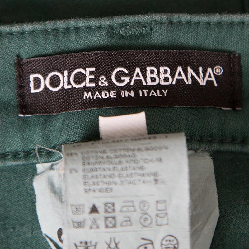 Dolce and Gabbana Green Skinny Pretty Jeans S In Good Condition In Dubai, Al Qouz 2