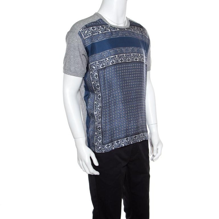 Dolce & Gabbana Gray Graphic Print Cotton Round Neck T-shirt