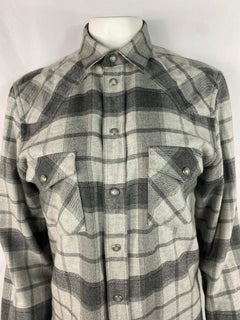 Dolce and Gabbana Grey Cotton Plaid Button Down Shirt