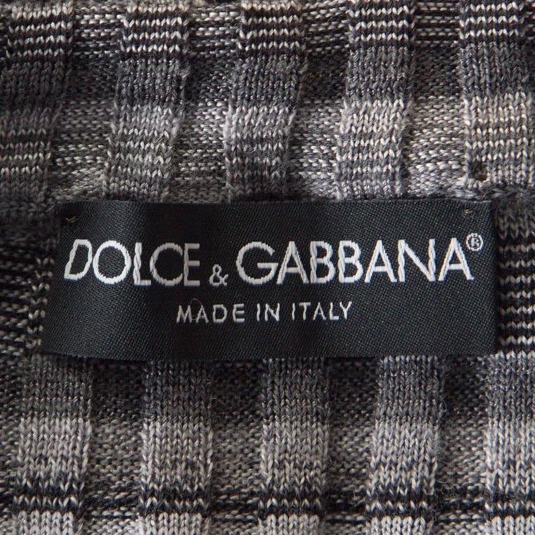 Dolce and gabbana gray knit long sleeve clearance